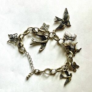 Birds and Butterflies Charm Bracelet